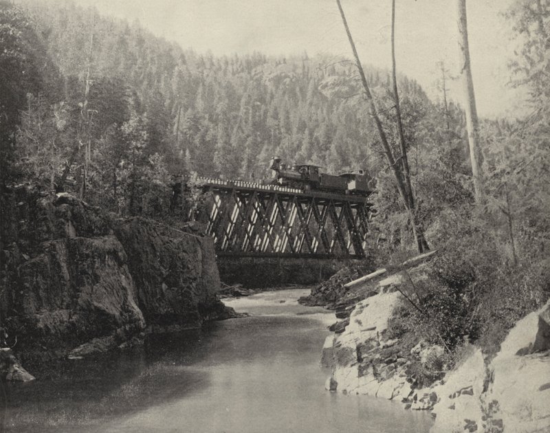 Brug in Animas Canyon, Colorado (zwart-wit foto) door American Photographer (after)