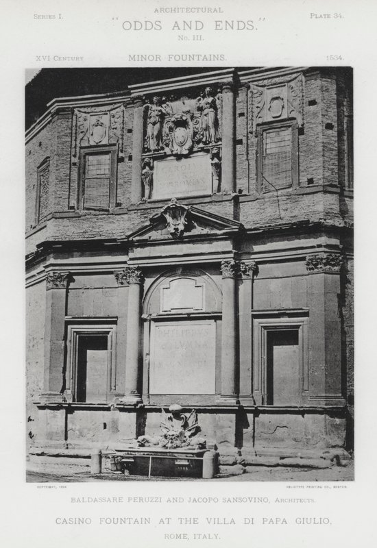 Casino Fontein bij de Villa Di Papa Giulio, Rome, Italië door American Photographer (after)