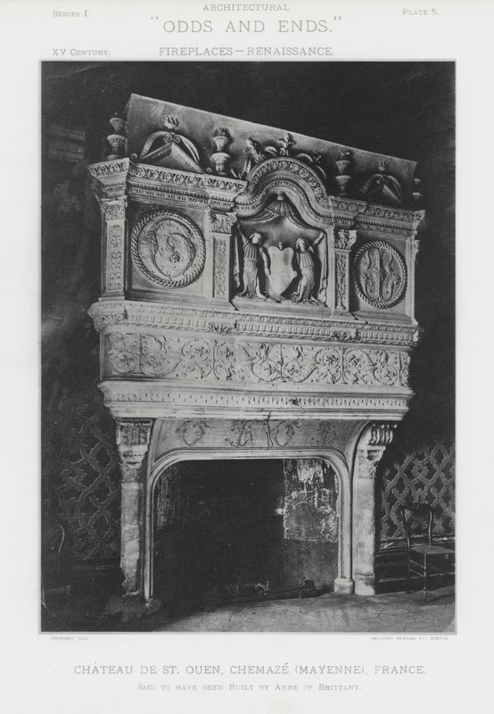 Open haard: Chateau De St Ouen, Chemaze, Mayenne, Frankrijk door American Photographer (after)