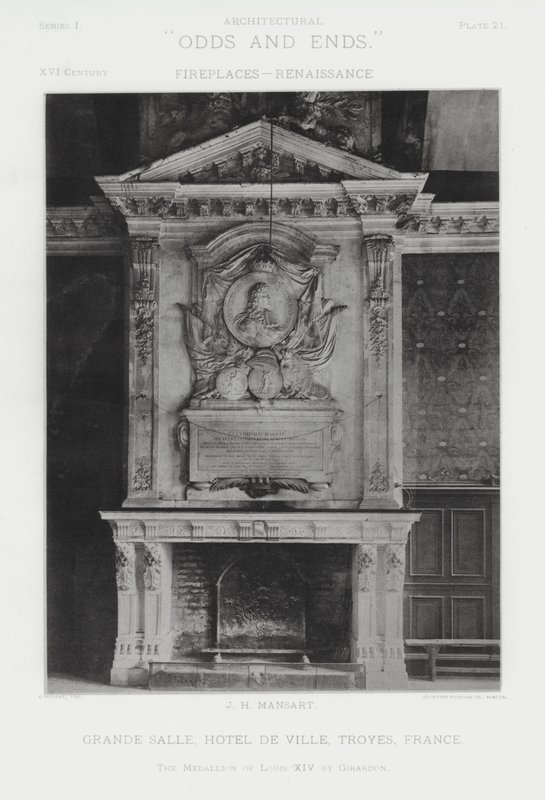 Open haard: Grote Zaal, Hotel De Ville, Troyes, Frankrijk door American Photographer (after)