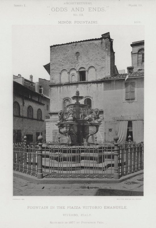 Fontein op het Piazza Vittorio Emanuele, Viterbo, Italië door American Photographer (after)