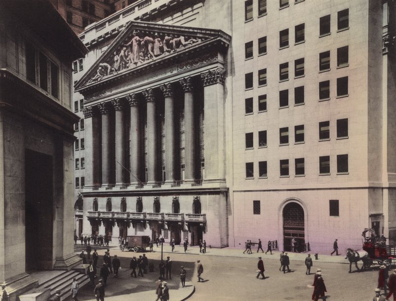 New York: J P Morgan en Co; New York Beurs door American Photographer (after)