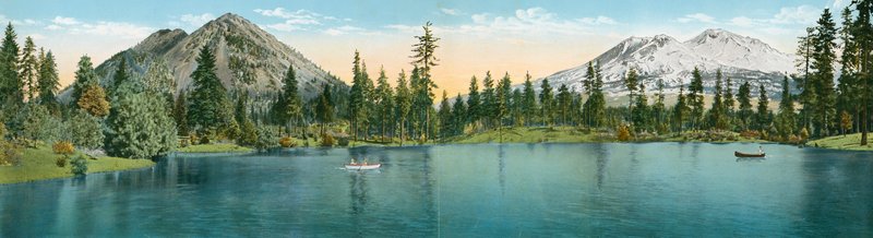 Panorama van Mount Shasta en Black Butte door American Photographer (after)