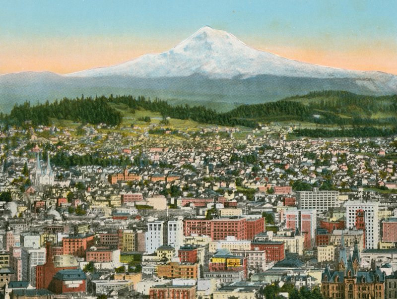 Portland, Oregon, Mount Hood in de verte door American Photographer (after)