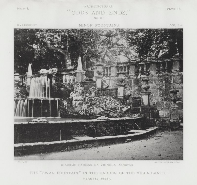 De "Zwanenfontein," in de tuin van de Villa Lante, Bagnaia, Italië door American Photographer (after)
