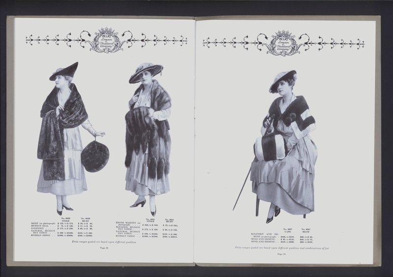 Twee-pagina spreiding uit The Theater of Fur Fashion door American Photographer (after)