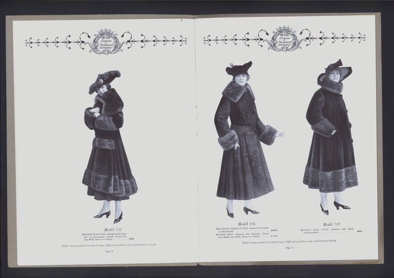 Twee-pagina spreiding uit The Theater of Fur Fashion door American Photographer (after)