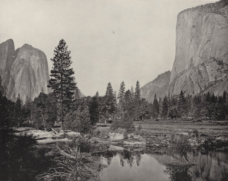 Yosemite Valley, Californië (zwart-wit foto) door American Photographer (after)