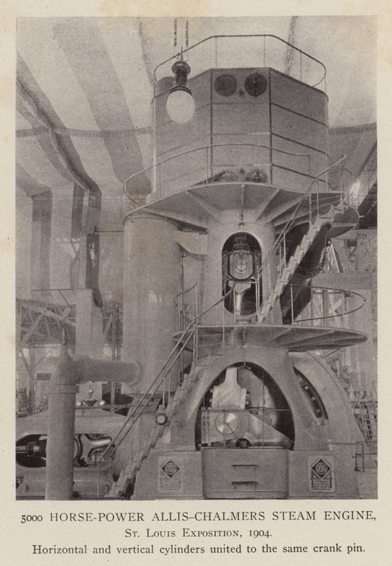Stoommachine van Allis-Chalmers met 5000 pk, St Louis Exposition door American Photographer