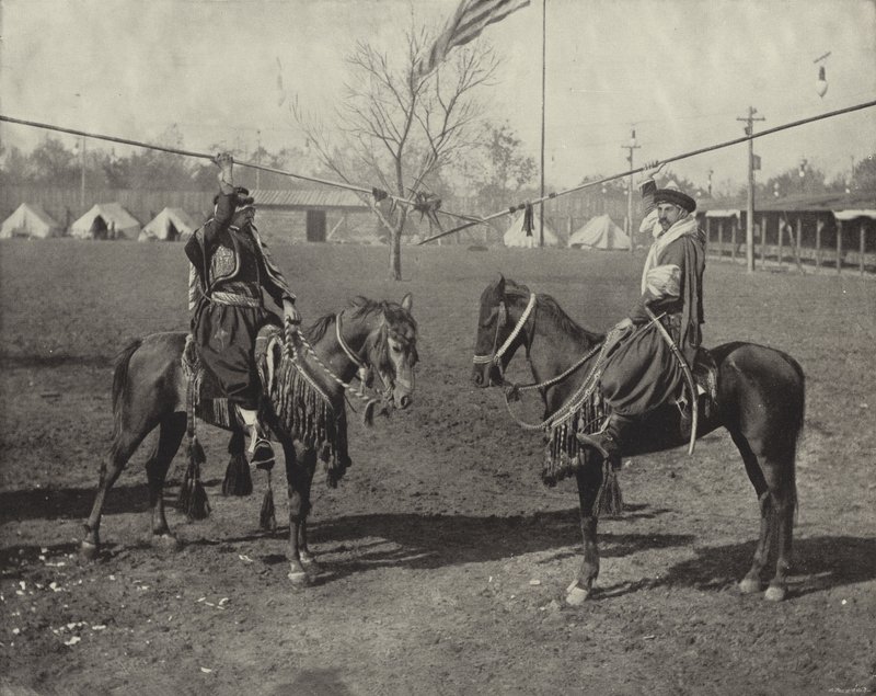 Arabische Sperenmannen van de Wild East Show door American Photographer
