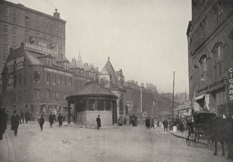 Boston: Scollay Square en ingang tunnel East Boston (z/w foto) door American Photographer
