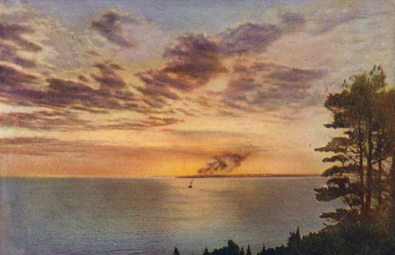 Chicago: Zonsondergang aan Lake Michigan (kleurenfoto) door American Photographer