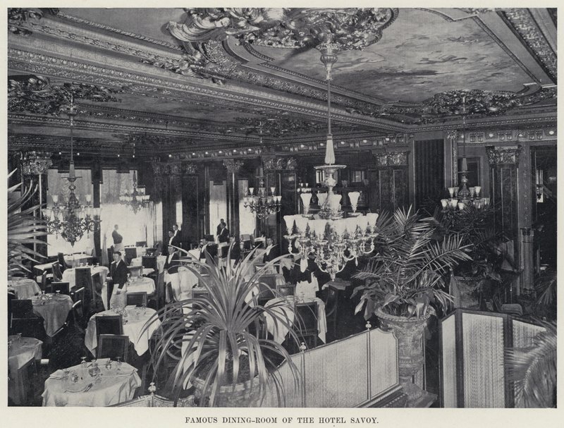 Beroemde eetkamer van het Hotel Savoy door American Photographer