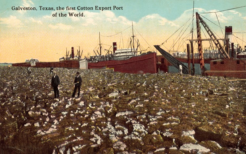 Galveston, Texas, VS, de eerste katoenexporthaven ter wereld (kleurenfoto) door American Photographer
