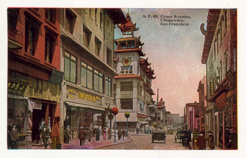Grant Avenue, Chinatown, San Francisco (ingekleurde foto) door American Photographer