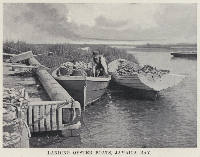 Aanmeren van oesterboten, Jamaica Bay door American Photographer
