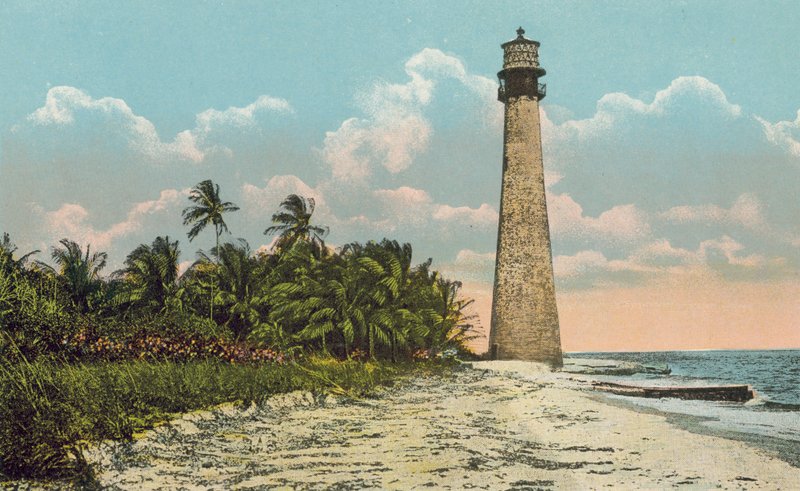 Miami, Florida, ca 1925: Cape Florida en vuurtoren (kleurenfoto) door American Photographer