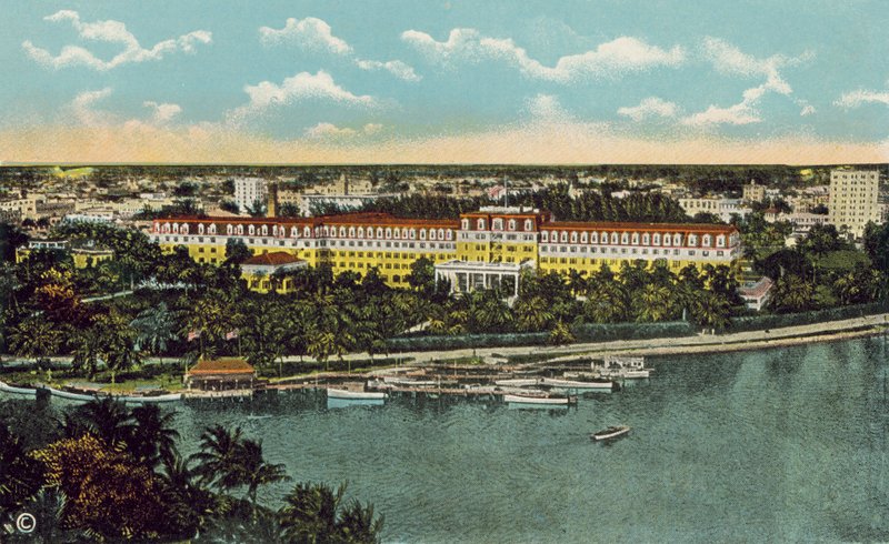 Miami, Florida, ca 1925: Het Royal Palm Hotel (kleurenfoto) door American Photographer