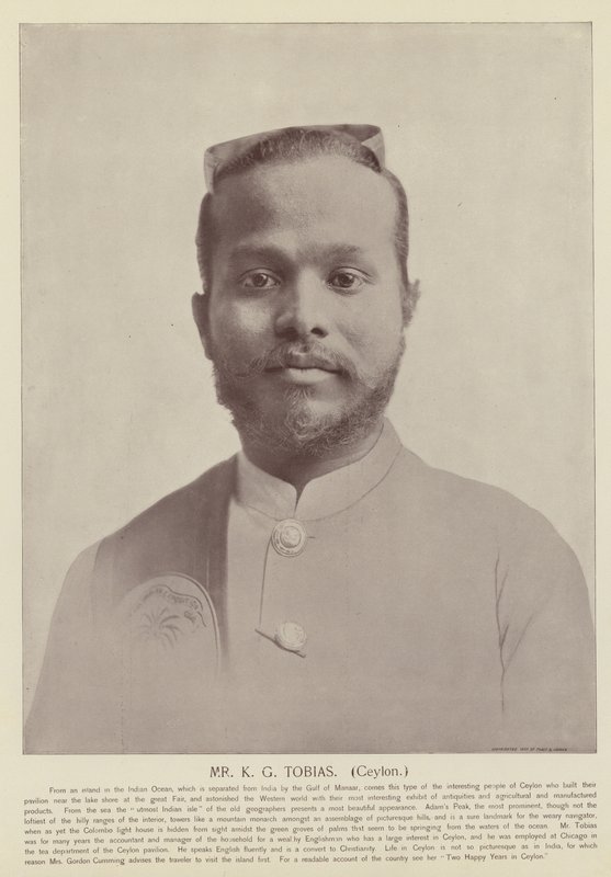 Mr K G Tobias, Ceylon door American Photographer