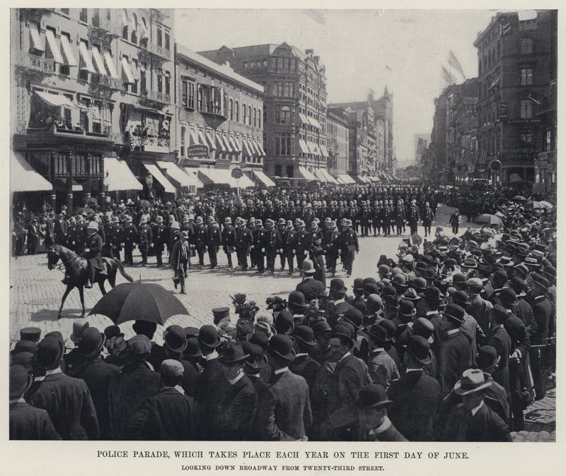 Politieparade, die elk jaar plaatsvindt op de eerste dag van juni door American Photographer