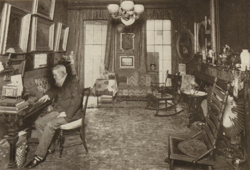 R H Stoddard, zijn huis in New York (z/w foto) door American Photographer