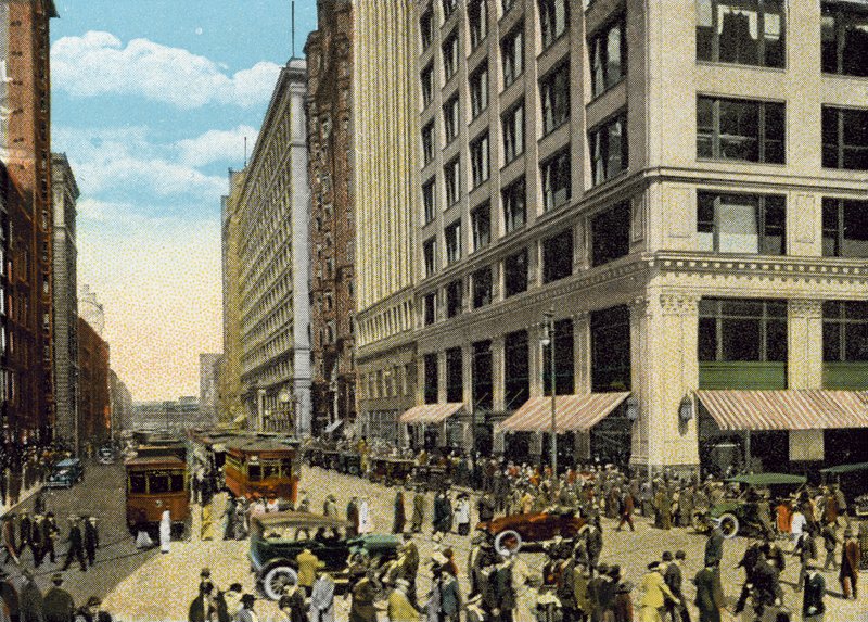 State Street, kijkend naar het Noorden vanaf Madison Street door American Photographer