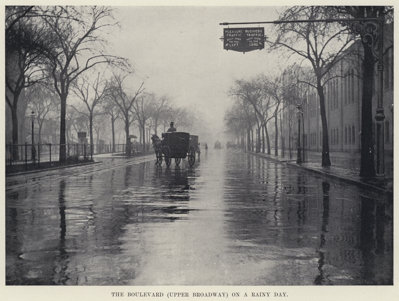 De Boulevard (Upper Broadway) op een regenachtige dag door American Photographer
