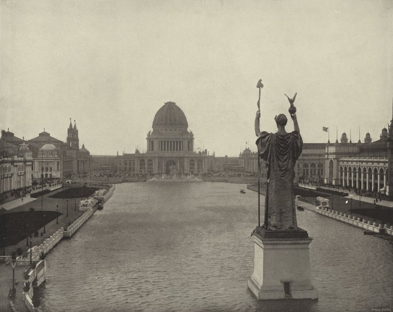 Het grote bassin vanaf de peristyle door American Photographer