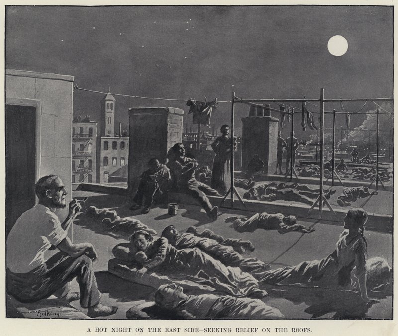 Een hete nacht aan de East Side, op zoek naar verlichting op de daken door American School