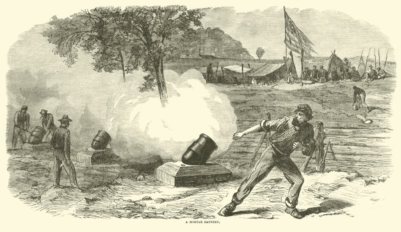 Een mortierbatterij, juni 1864 door American School