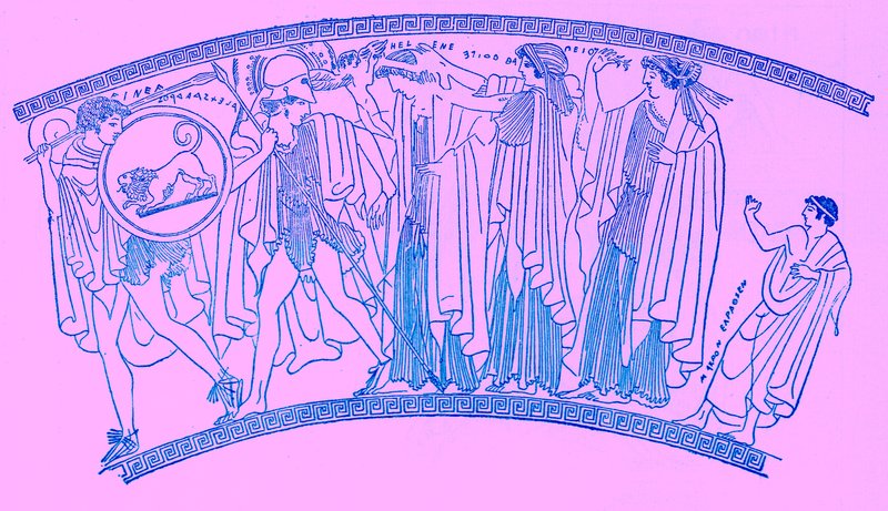 Ontvoering van Helena, illustratie uit History of Greece door Victor Duruy, gepubliceerd 1890 door American School