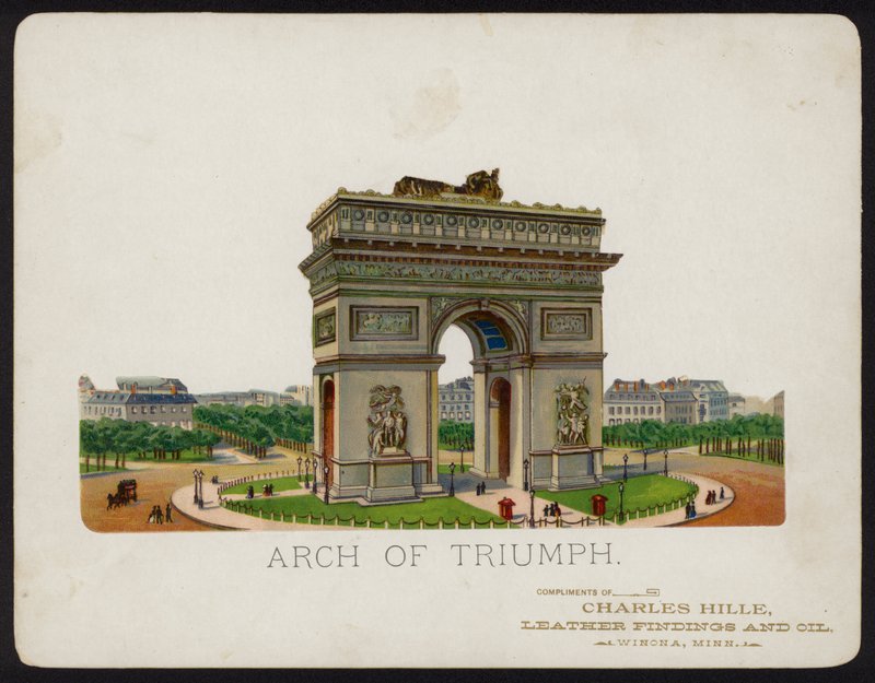 Arc de Triomphe, Parijs, Frankrijk (chromolitho) door American School