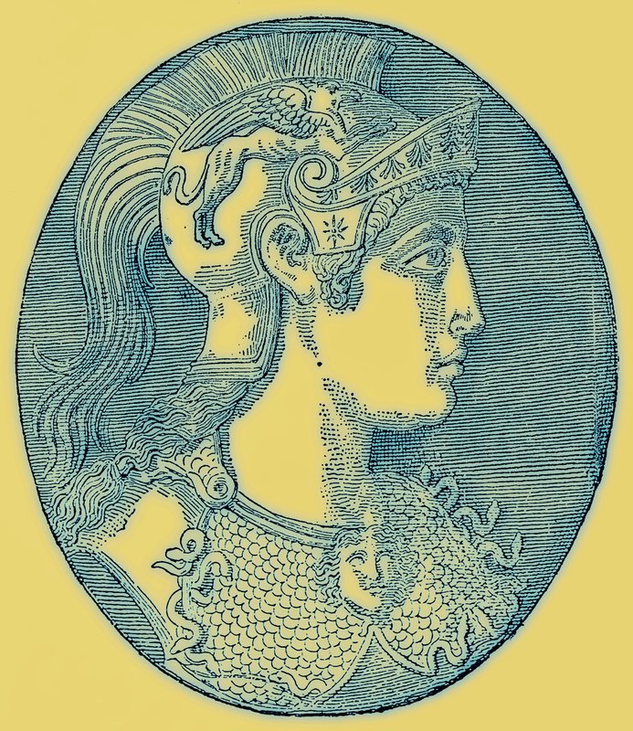 Athene, illustratie uit History of Greece door Victor Duruy, gepubliceerd 1890 door American School