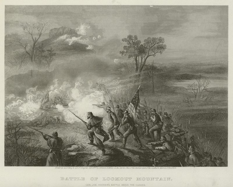 Slag bij Lookout Mountain, 1863 door American School
