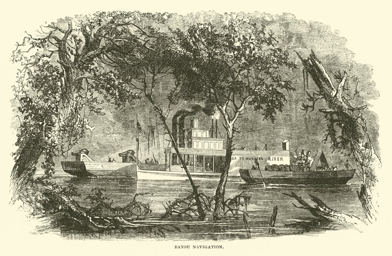 Bayou-navigatie, maart 1863 door American School