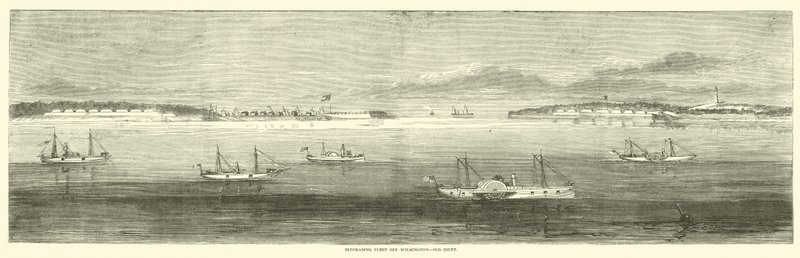 Blokkeringsvloot bij Wilmington, Old Inlet, oktober 1864 door American School