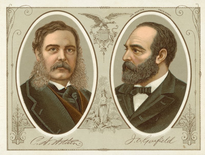 Chester A Arthur, James A Garfield door American School