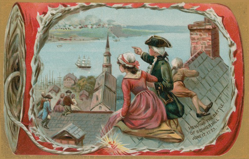Kinderen bekijken de Slag bij Bunker Hill, 17 juni 1775 door American School