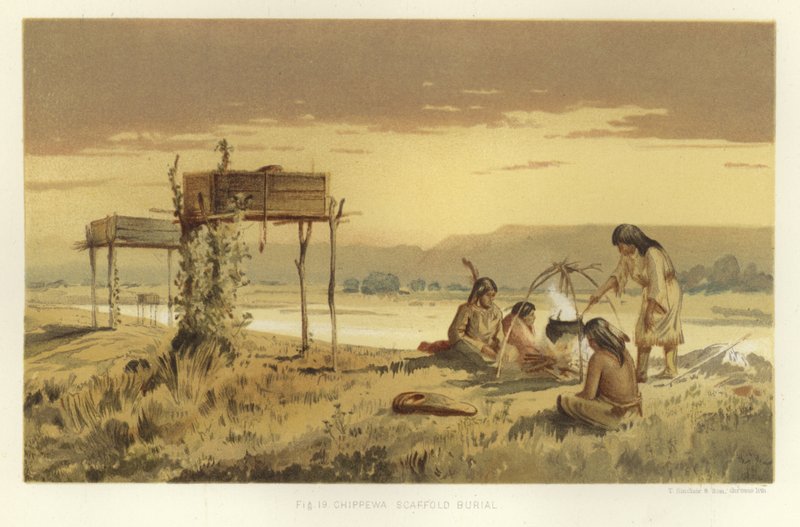Chippewa schavotbegrafenis door American School