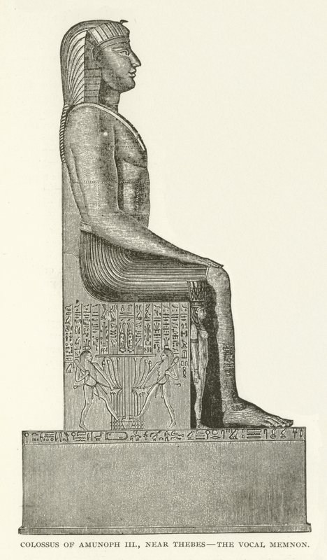 Kolossus van Amenhotep III, bij Thebe, de Zingende Memnon door American School