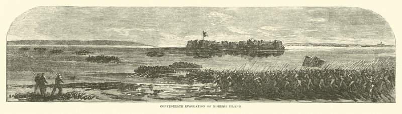 Confederale evacuatie van Morriss Island, september 1863 door American School