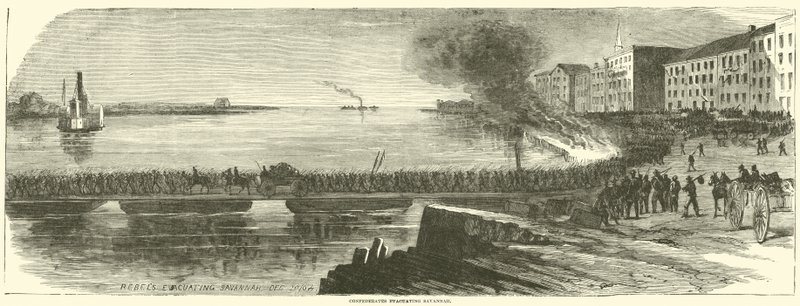 Confederaten evacueren Savannah, december 1864 door American School