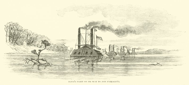 Daviss vloot op weg om zich bij Farraguts aan te sluiten, juli 1862 door American School