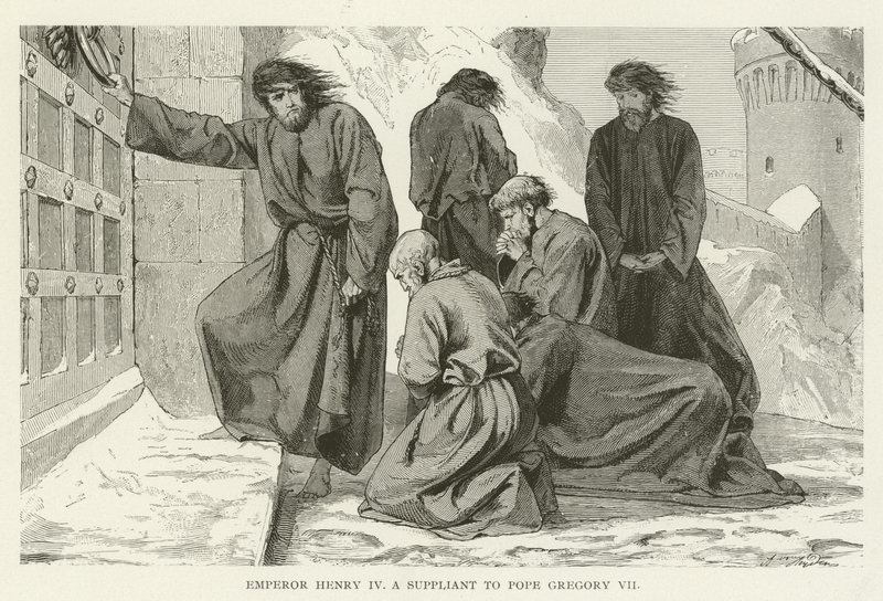 Keizer Hendrik IV, een smekeling voor paus Gregorius VII door American School