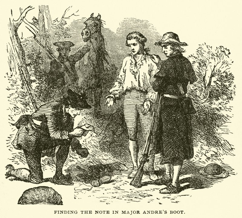 Het vinden van het briefje in de laars van Major Andre door American School