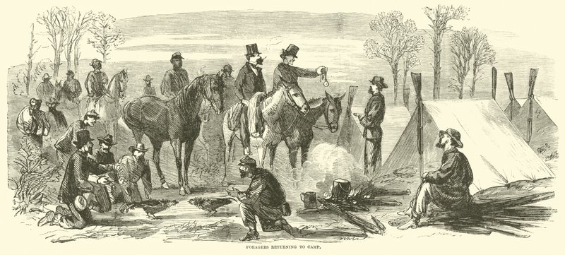 Foerageerders keren terug naar het kamp, maart 1865 door American School