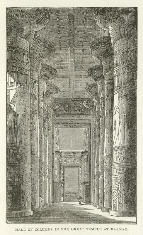 Zuilenhal in de Grote Tempel van Karnak door American School