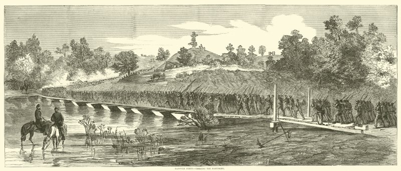 Hanover Ferry, oversteek van de Pamunkey, juni 1864 door American School