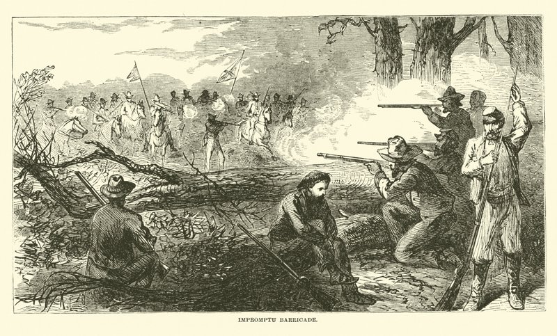 Impromptu barricade, juli 1863 door American School
