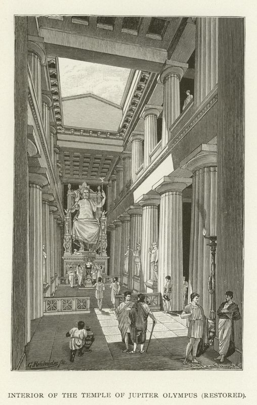 Interieur van de Tempel van Jupiter Olympus, gerestaureerd door American School